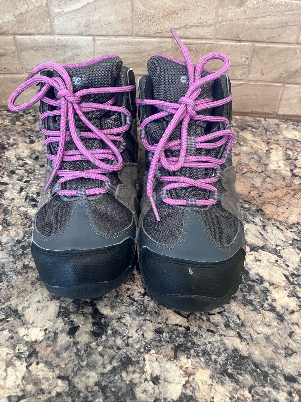 Hi-Tec Kids Waterproof Hiking Boots with Pink Laces